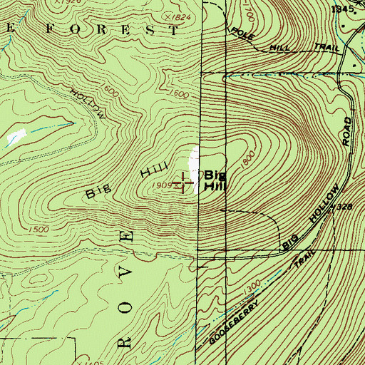 Topographic Map of Big Hill, PA