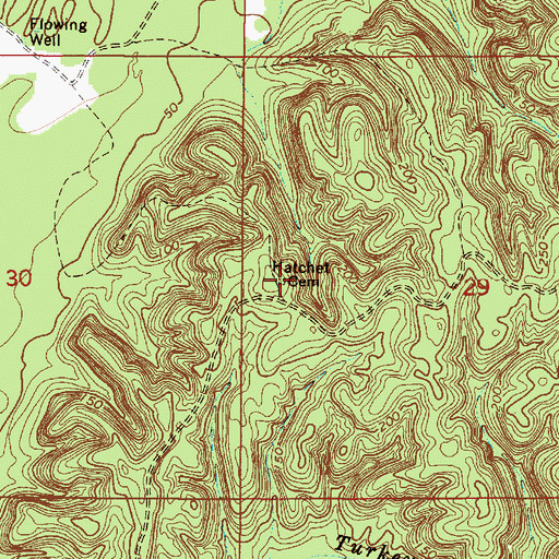 Topographic Map of Hatchet Cemetery, AL