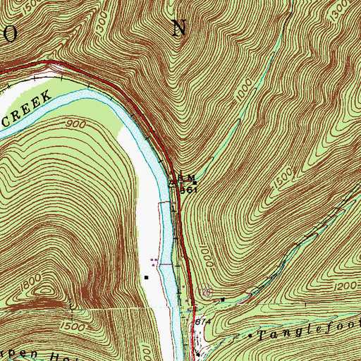 Topographic Map of Big Run, PA