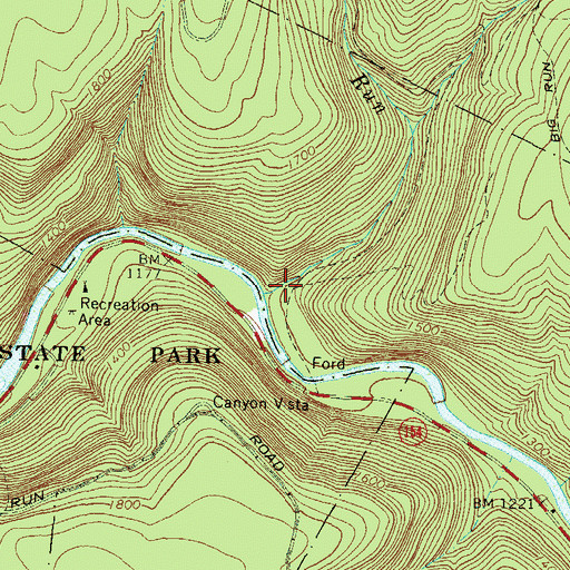 Topographic Map of Big Run, PA