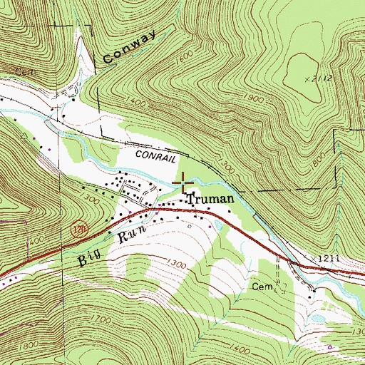 Topographic Map of Big Run, PA