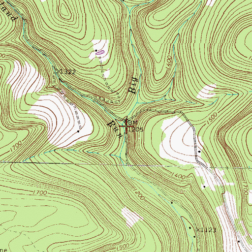 Topographic Map of Big Sandy Run, PA