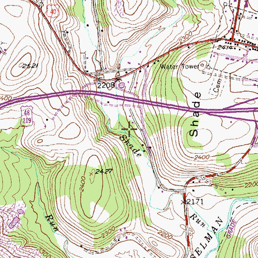 Topographic Map of Big Shade Run, MD