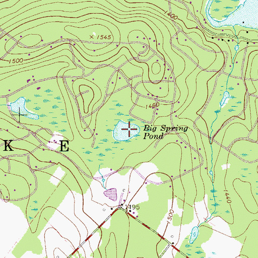 Topographic Map of Big Spring Pond, PA