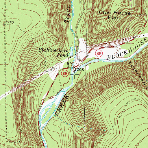Topographic Map of Blockhouse Creek, PA