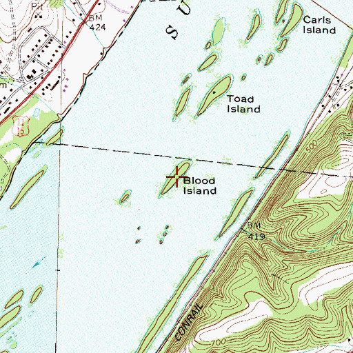 Topographic Map of Blood Island, PA