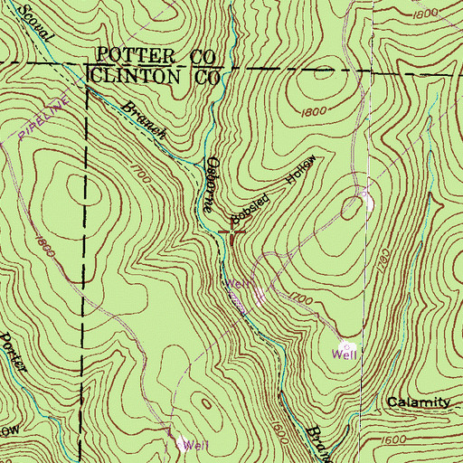 Topographic Map of Bobsled Hollow, PA