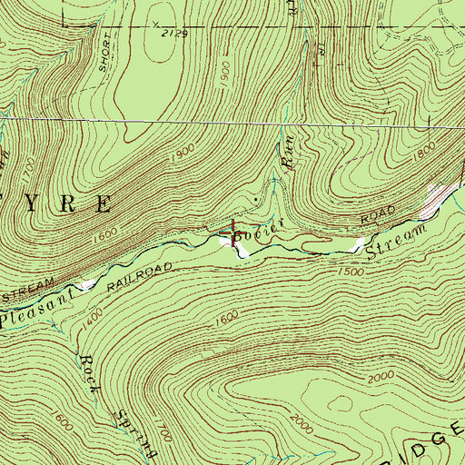 Topographic Map of Bovier Run, PA