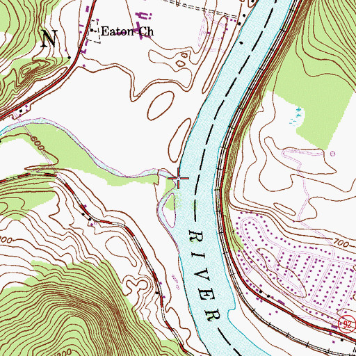 Topographic Map of Bowman Creek, PA