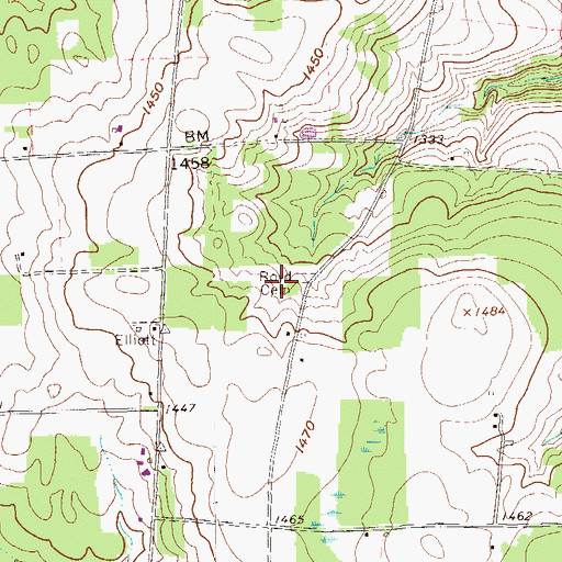 Topographic Map of Boyd Cemetery, PA