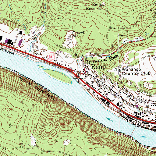 Topographic Map of Brannon Run, PA