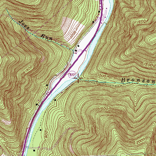 Topographic Map of Bronson Run, PA