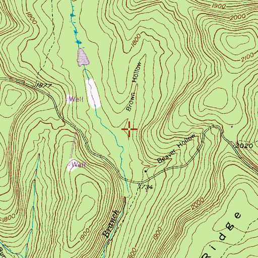 Topographic Map of Brown Hollow, PA