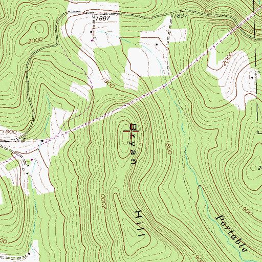 Topographic Map of Bryan Hill, PA