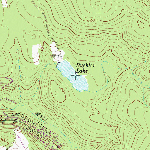 Topographic Map of Buehler Lake, PA