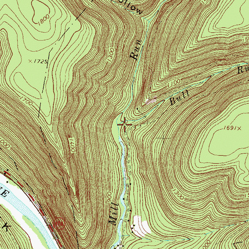 Topographic Map of Bull Run, PA