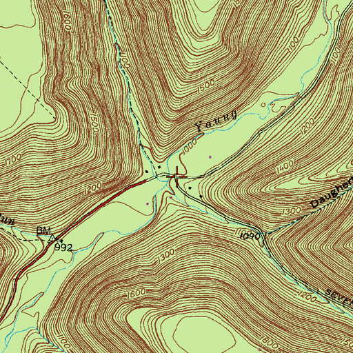Topographic Map of Bull Run, PA