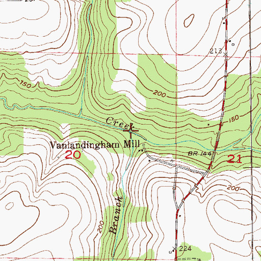 Topographic Map of Hathaway Branch, AL
