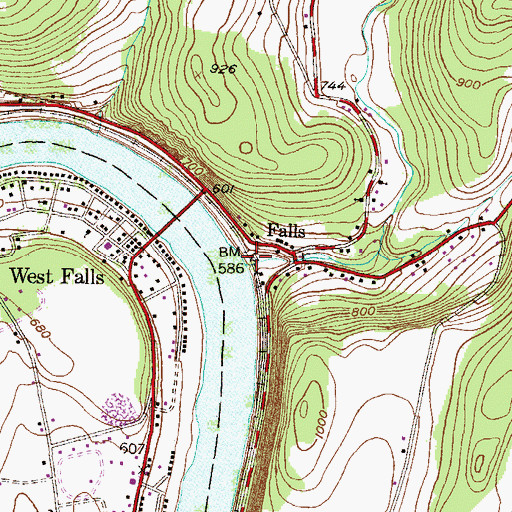 Topographic Map of Buttermilk Creek, PA