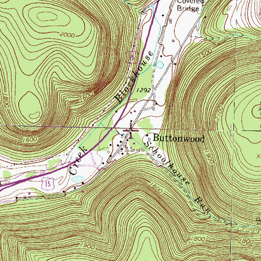Topographic Map of Buttonwood, PA