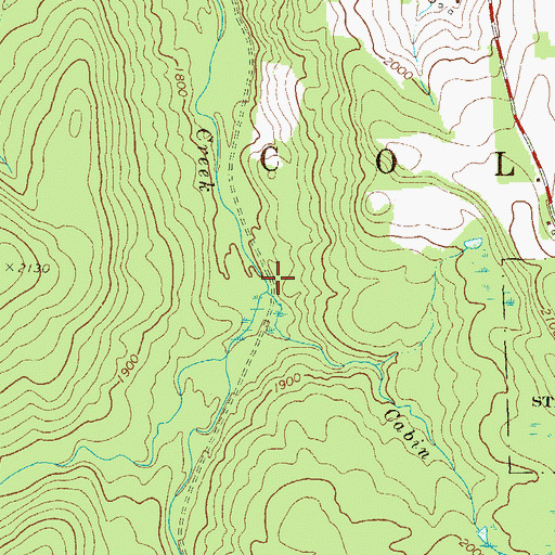 Topographic Map of Cabin Run, PA