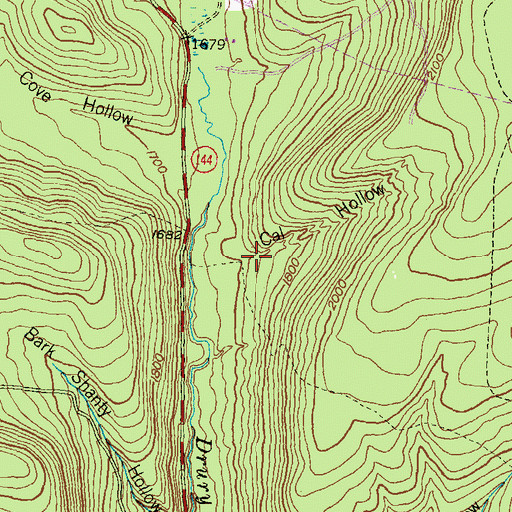 Topographic Map of Cal Hollow, PA