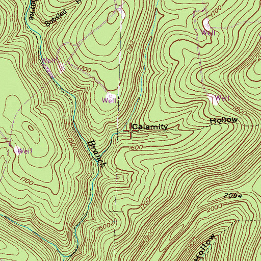 Topographic Map of Calamity Hollow, PA