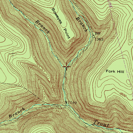 Topographic Map of Calhoun Branch, PA
