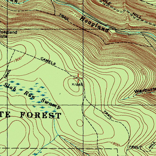 Topographic Map of Camels Trail, PA