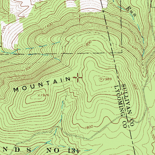 Topographic Map of Camp Mountain, PA