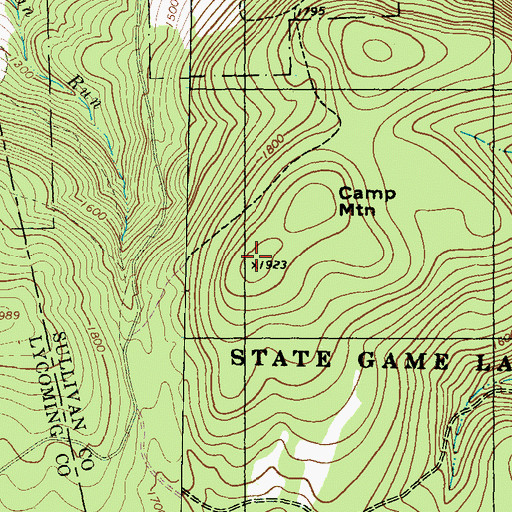 Topographic Map of Camp Mountain, PA