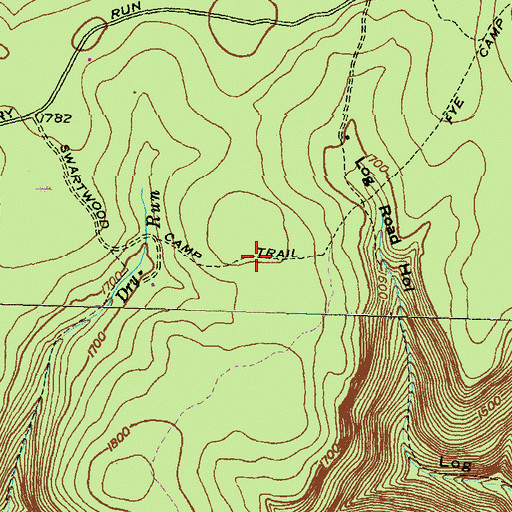 Topographic Map of Camp Trail, PA
