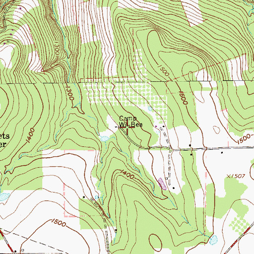 Topographic Map of Camp Wil-Bee, PA