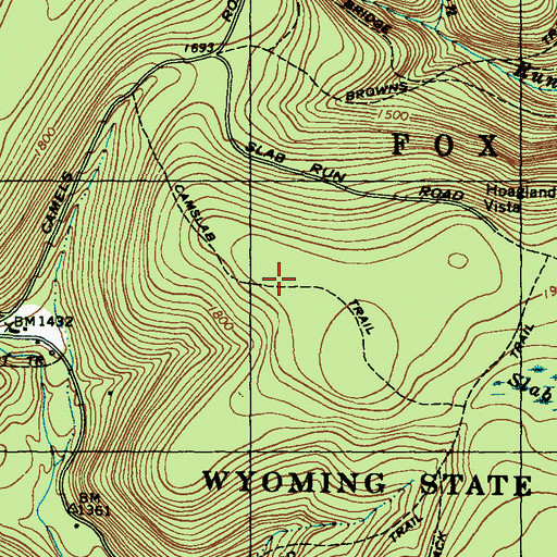 Topographic Map of Camslab Trail, PA