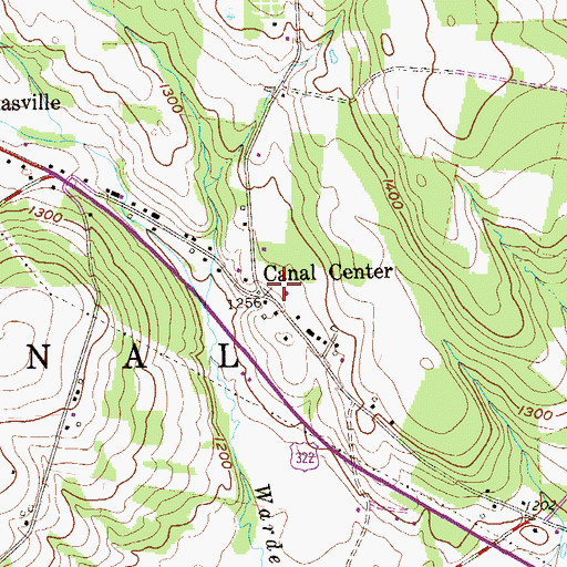 Topographic Map of Canal Center, PA