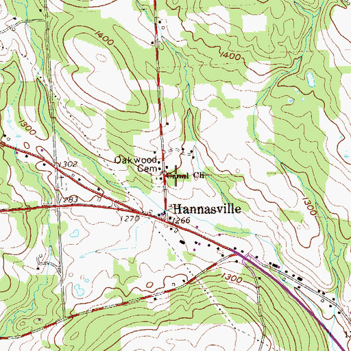 Topographic Map of Canal Church, PA