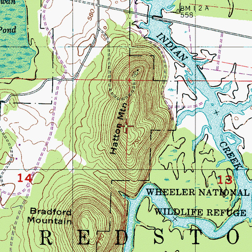 Topographic Map of Hatton Mountain, AL
