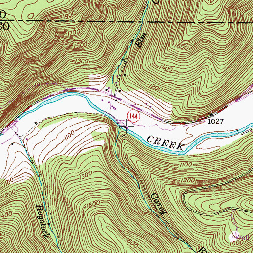Topographic Map of Carey Run, PA