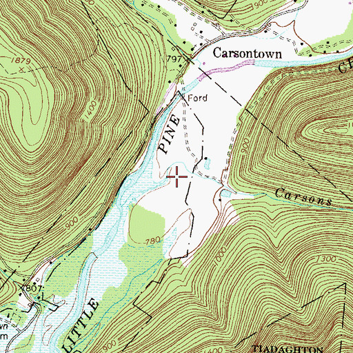 Topographic Map of Carsons Run, PA