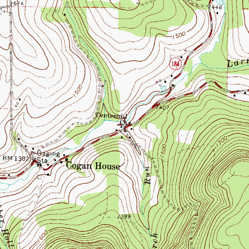 Topographic Map of Centennial Church, PA