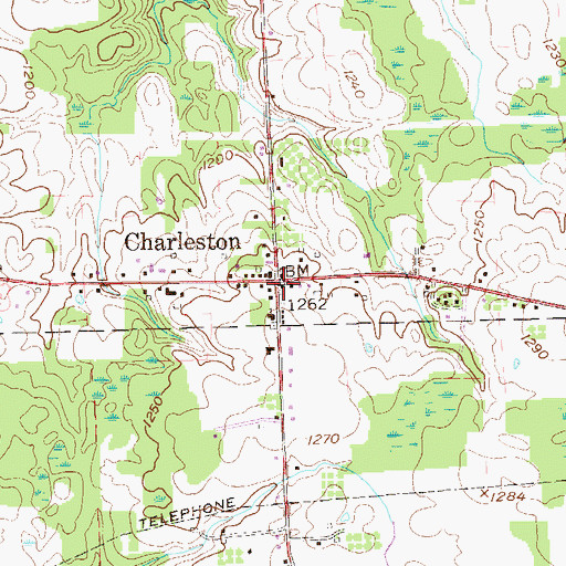 Topographic Map of Charleston, PA