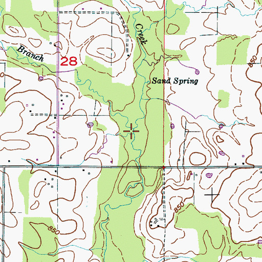 Topographic Map of Hauskin Branch, AL