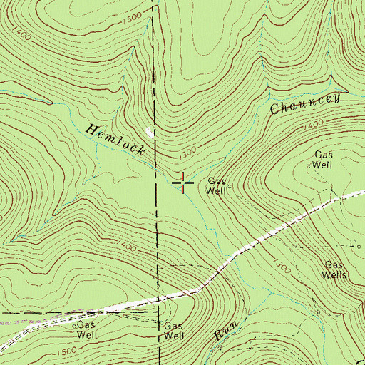 Topographic Map of Chauncey Run, PA