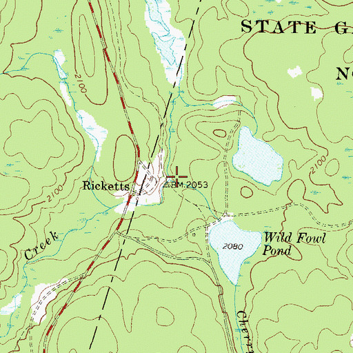 Topographic Map of Cherry Ridge Run, PA