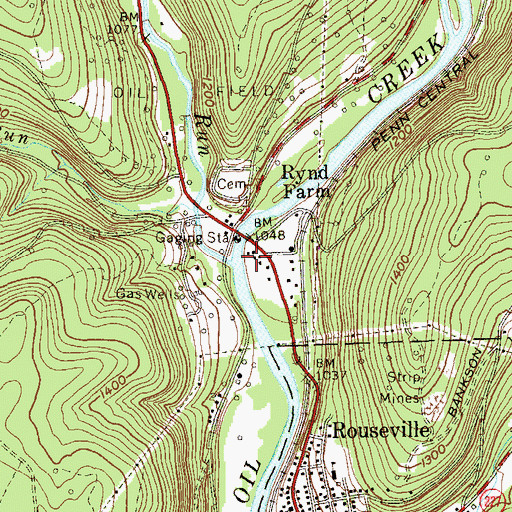 Topographic Map of Cherrytree Run, PA