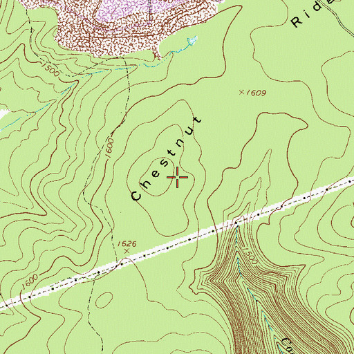 Topographic Map of Chestnut Ridge, PA