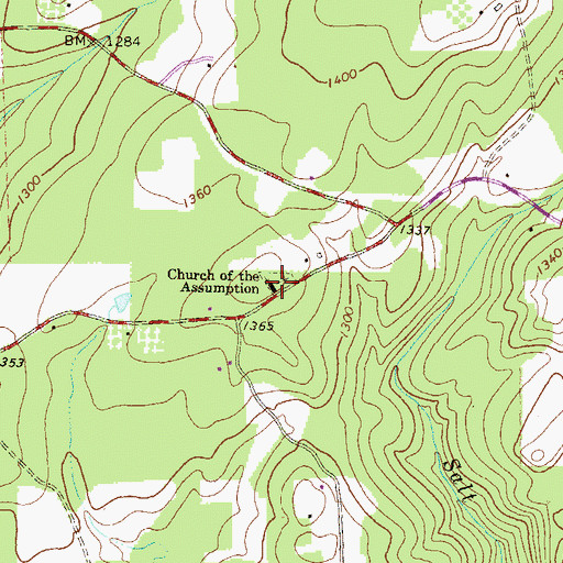 Topographic Map of Church of the Assumption, PA