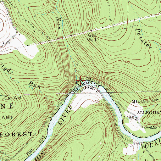 Topographic Map of Church Run, PA