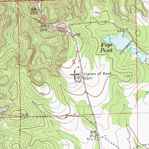 Topographic Map of Haven of Rest Cemetery, AL