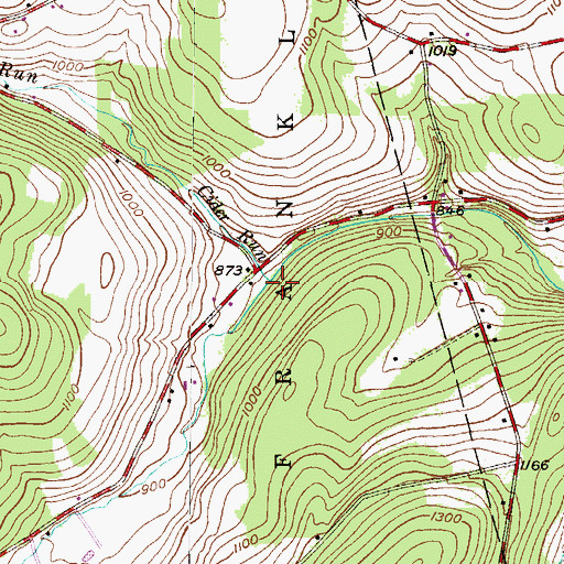 Topographic Map of Cider Run, PA